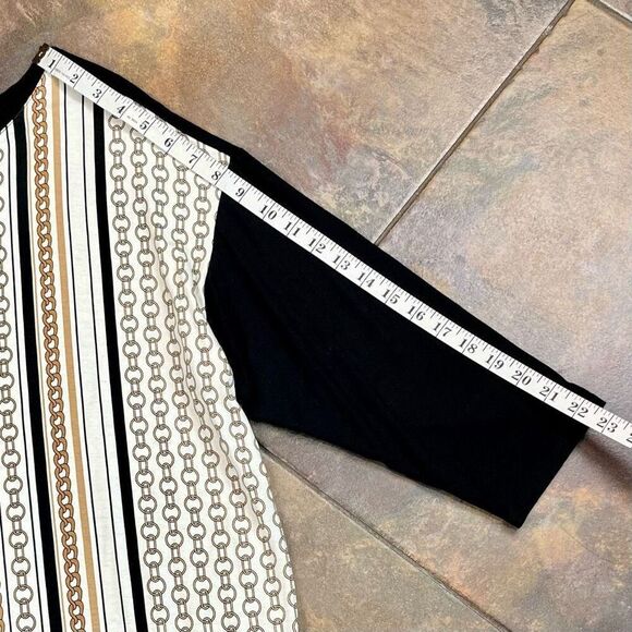 Zenergy By Chico’s Nautical Gold Chain Tunic Top 2 Large 12 - Picture 4 of 9